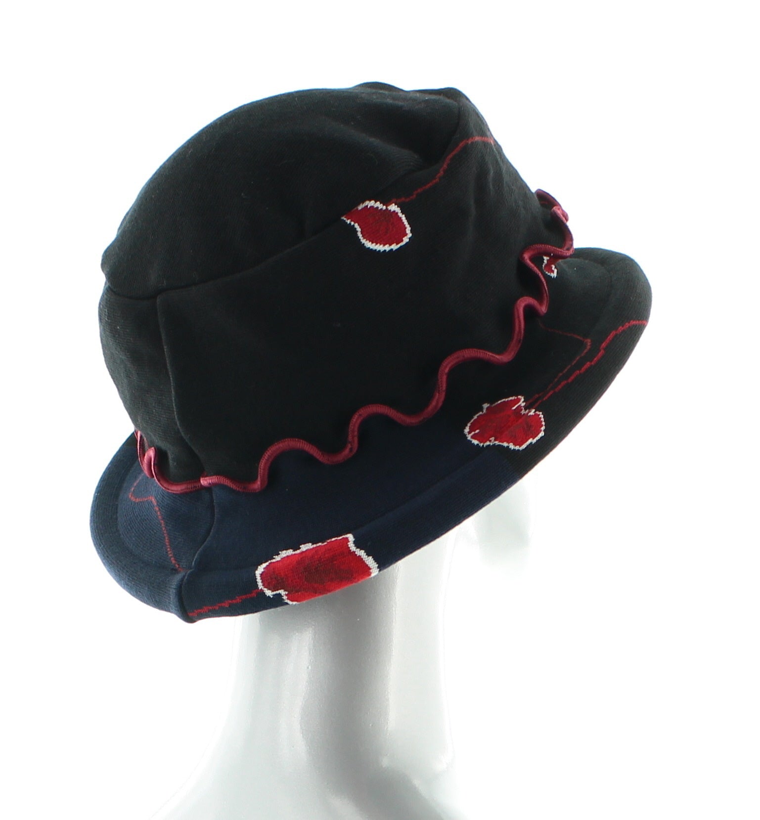 Chapeau Pavots NOIR ROUGE