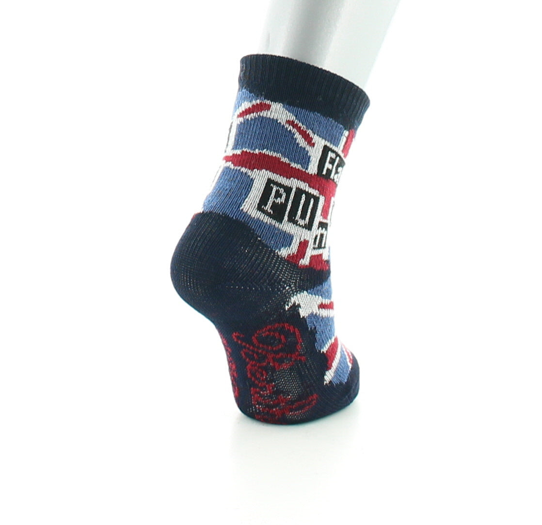 Chaussettes bébé fil d'Ecosse flag punk BLEU MARINE