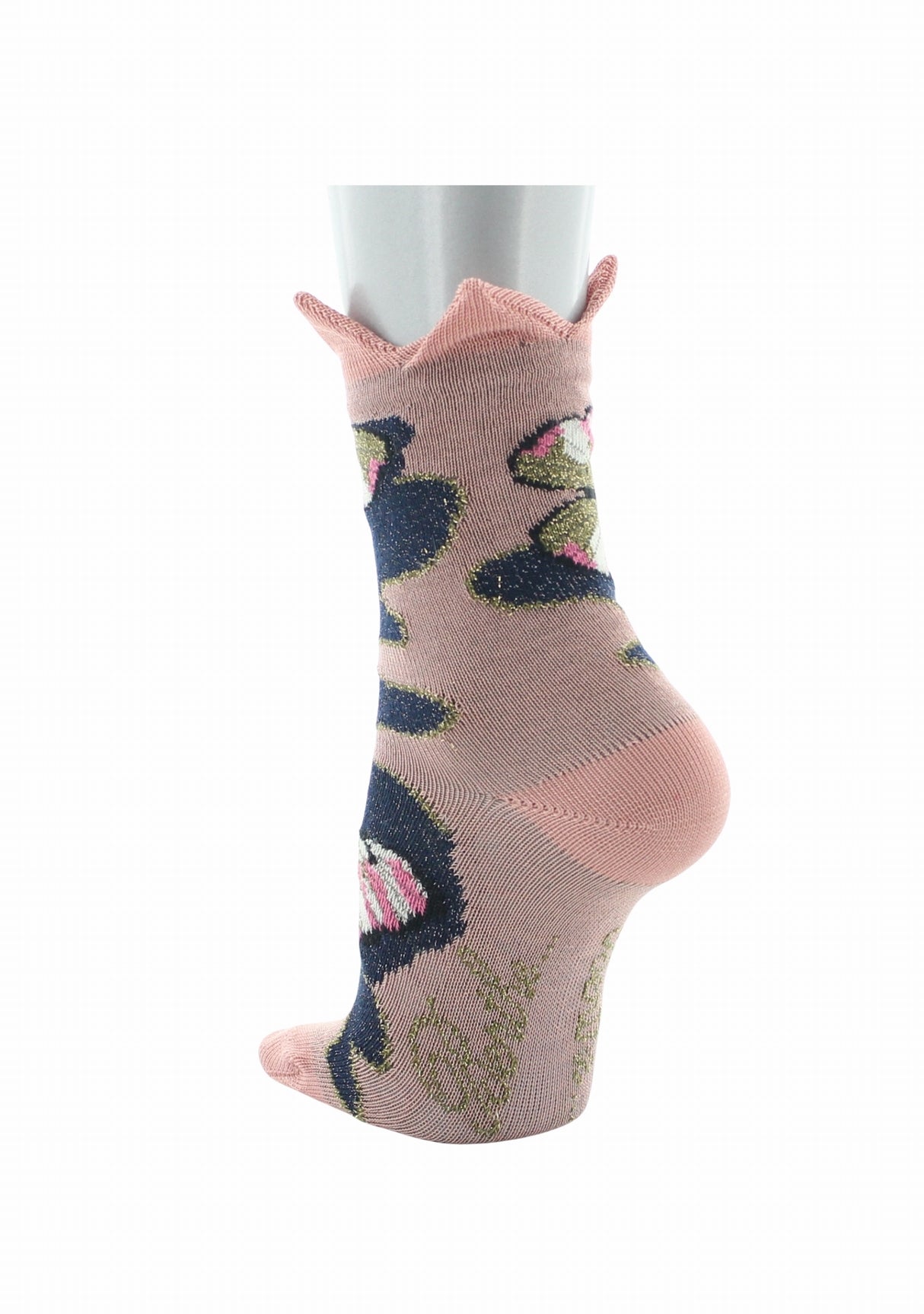 Chaussettes bébé fil d’Écosse Berthe Aux Grands Pieds papillons et couronne rose ROSE