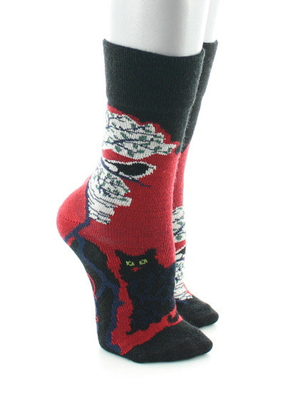 Chaussettes Bébé le Chat et l'Oiseau NOIR/ROUGE