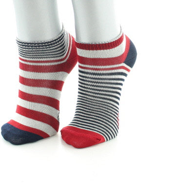 Chaussettes Bébé Rayures Asymétriques ROUGE