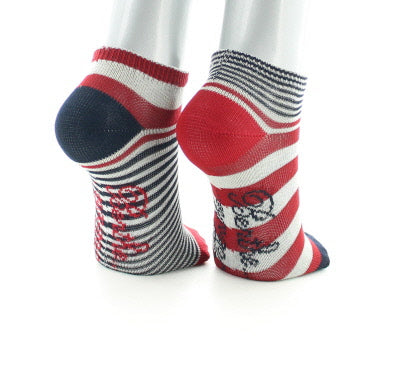 Chaussettes Bébé Rayures Asymétriques ROUGE