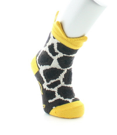 Chaussettes Bébé Tâches de Girafe et Couronne MARRON/ECRU