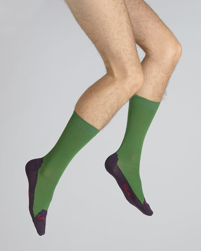 Chaussettes cachemire vert VERT