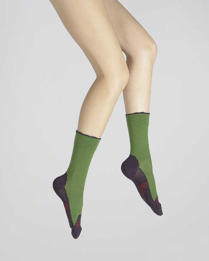 Chaussettes cachemire vert VERT