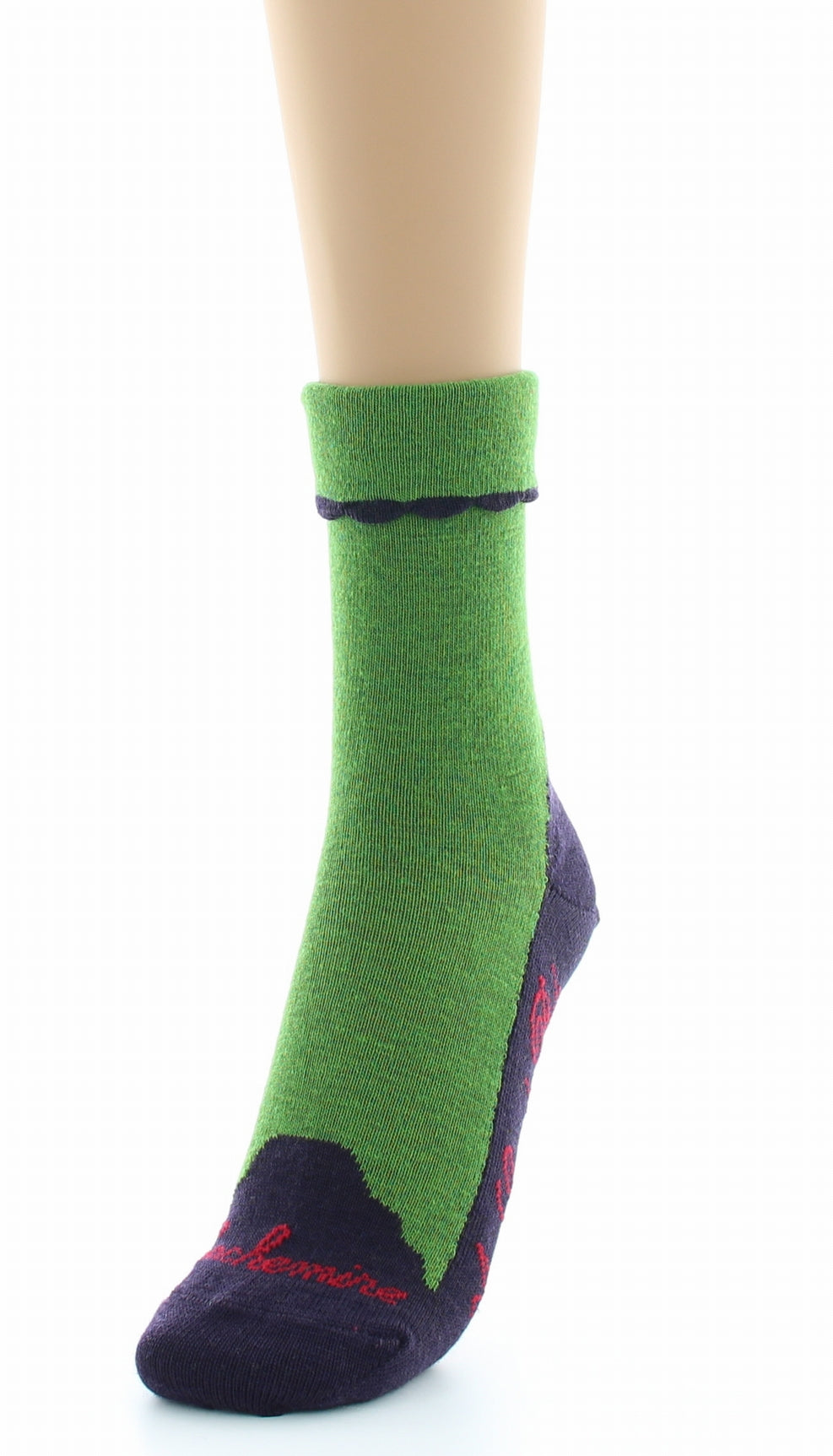 Chaussettes cachemire vert VERT