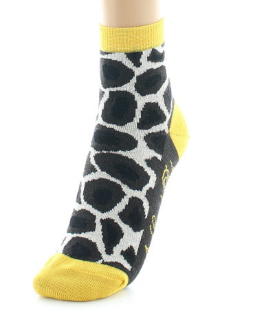 Chaussettes courtes Tâches de Girafe MARRON/ECRU