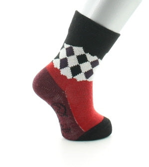 Chaussettes Damiers asymétriques NOIR-ROUGE