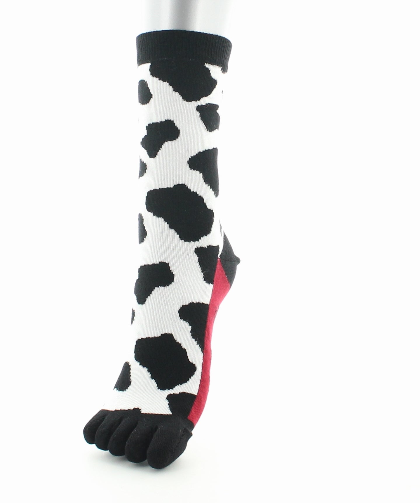 Chaussettes doigts de pieds en coton vache NOIR