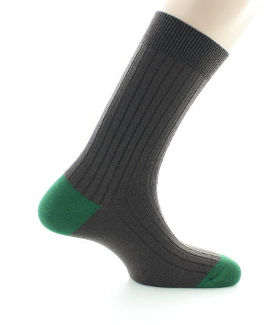 Chaussettes en laine Chocolat et Vert Sapin CHOCOLAT/VERT