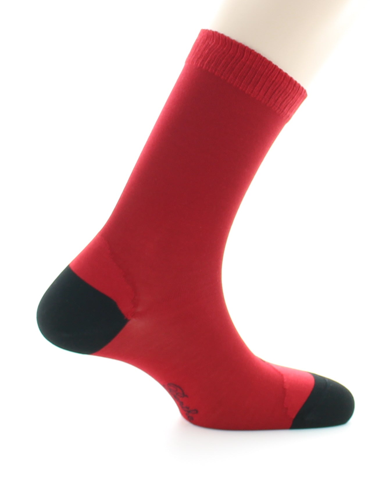 Chaussettes En Soie Rouge Et Noir ROUGE