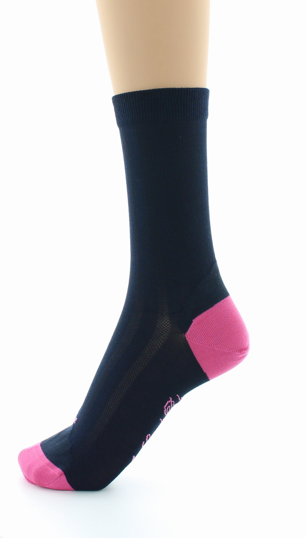 Chaussettes en soie marine-fushia MARINE-FUSHIA