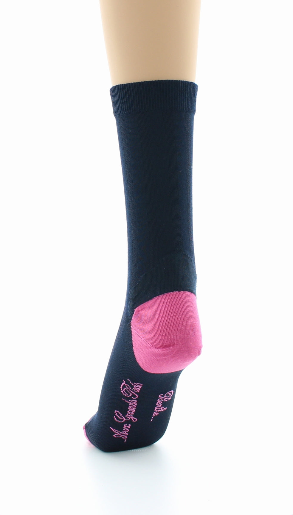 Chaussettes en soie marine-fushia MARINE-FUSHIA