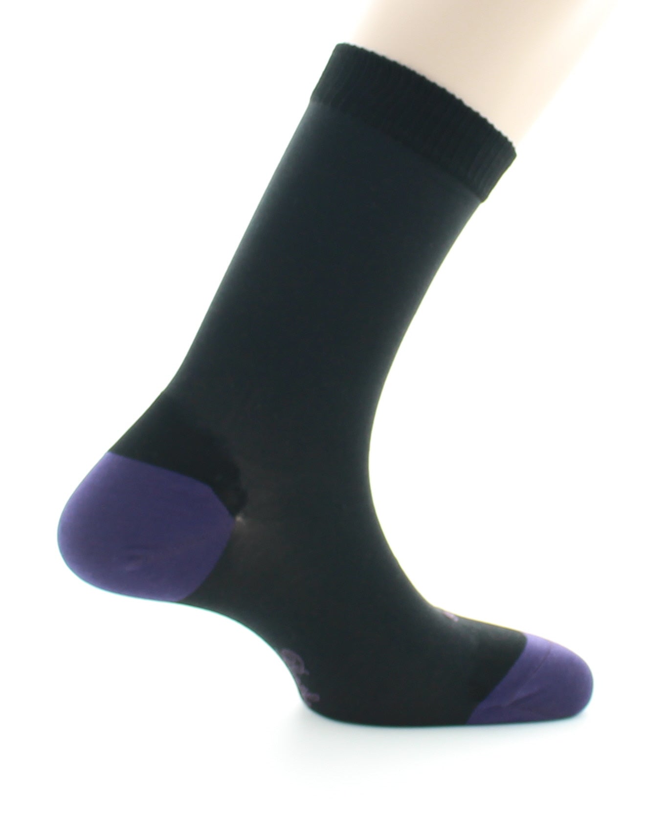 Chaussettes en soie noir-raisin NOIR-RAISIN