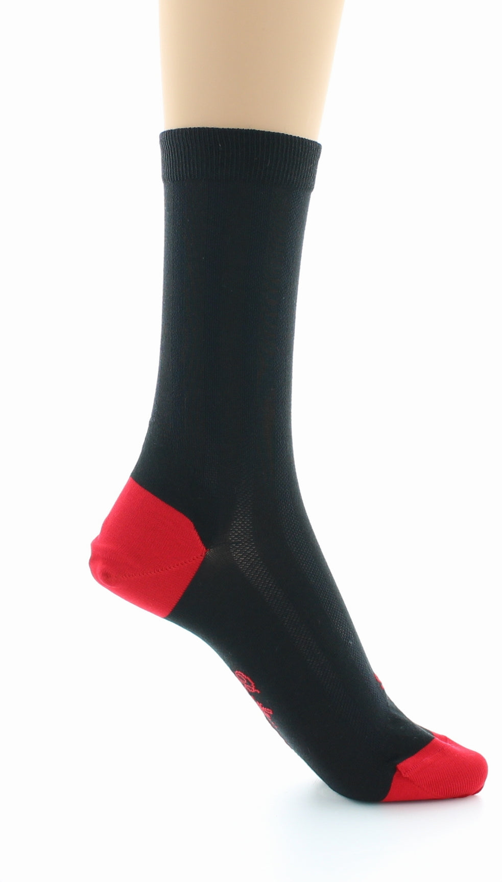 Chaussettes en soie noir-rouge NOIR-ROUGE