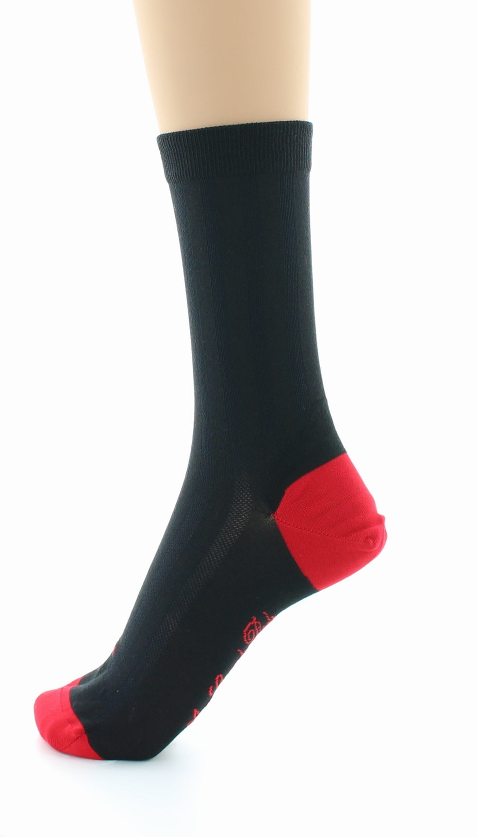 Chaussettes en soie noir-rouge NOIR-ROUGE