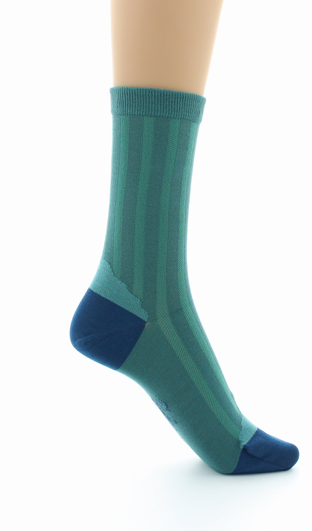 Chaussettes en Soie Turquoise - Talon et pointe Bleu Indigo TURQUOISE