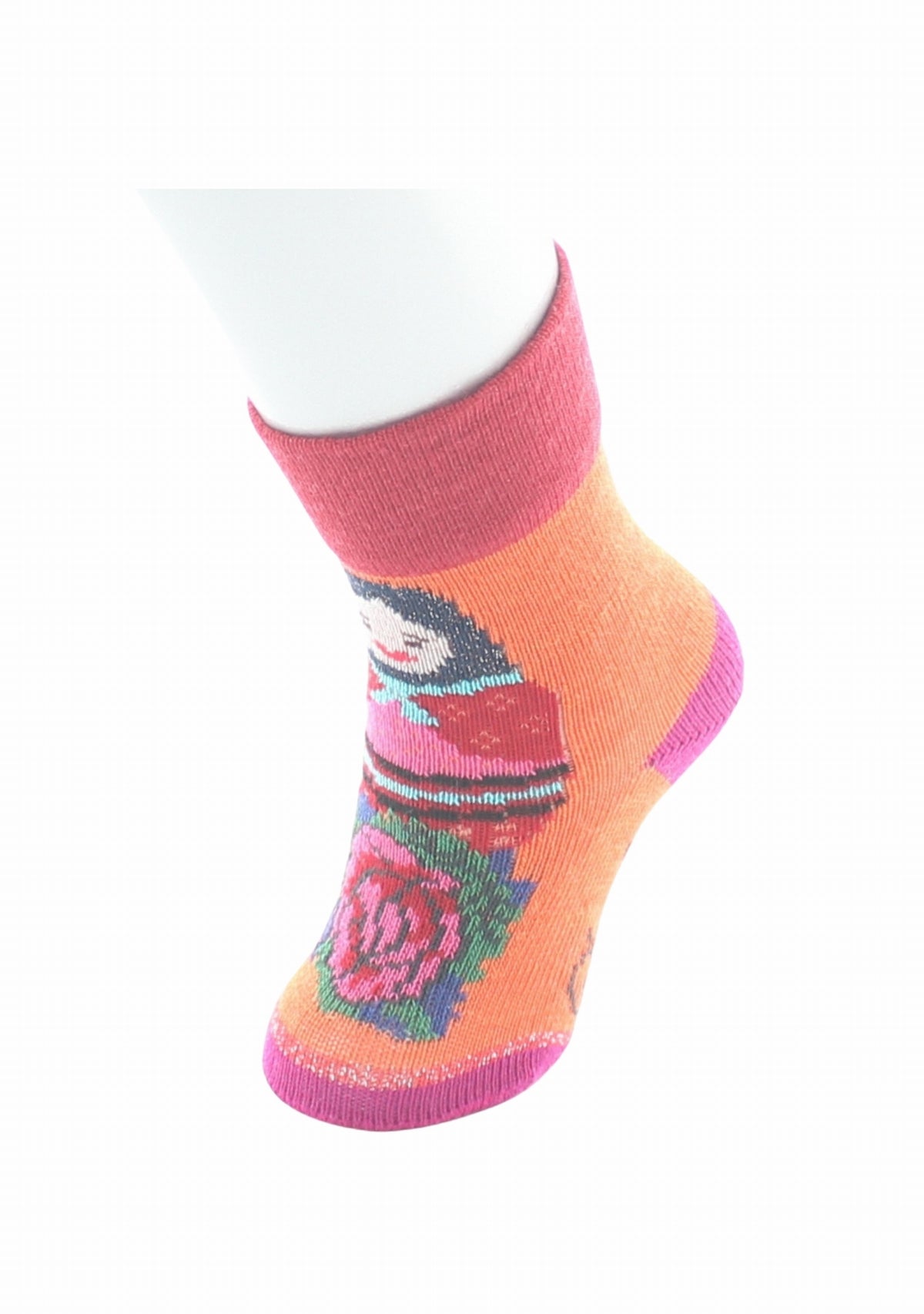 Chaussettes enfant en laine mérinos Berthe – Poupée Russe ORANGE