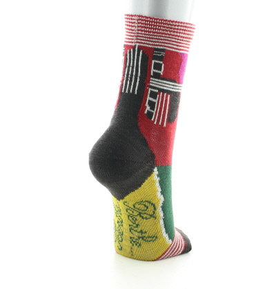 Chaussettes enfant laine peignée cubisme ROUGE