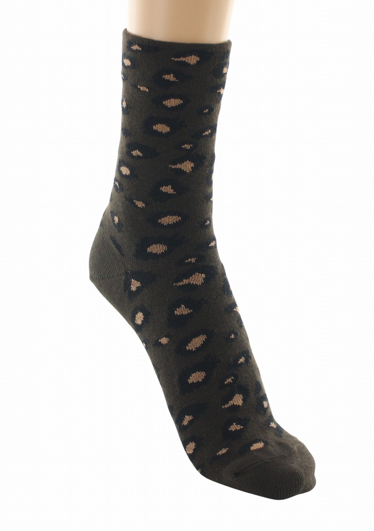 Chaussettes femme coton Léopard Marron | Berthe Aux Grands Pied MARRON