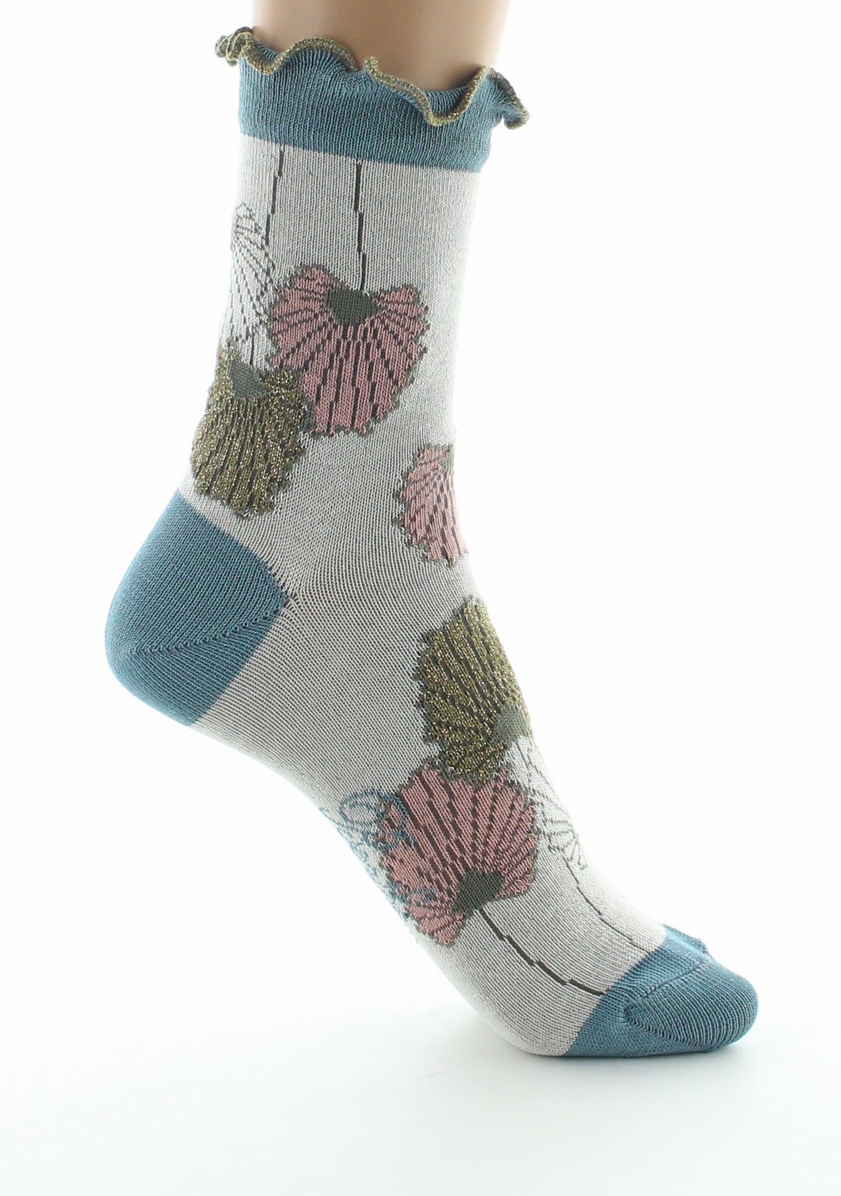 Chaussettes femme fil d'Ecosse Monnaie du Pape IVOIRE