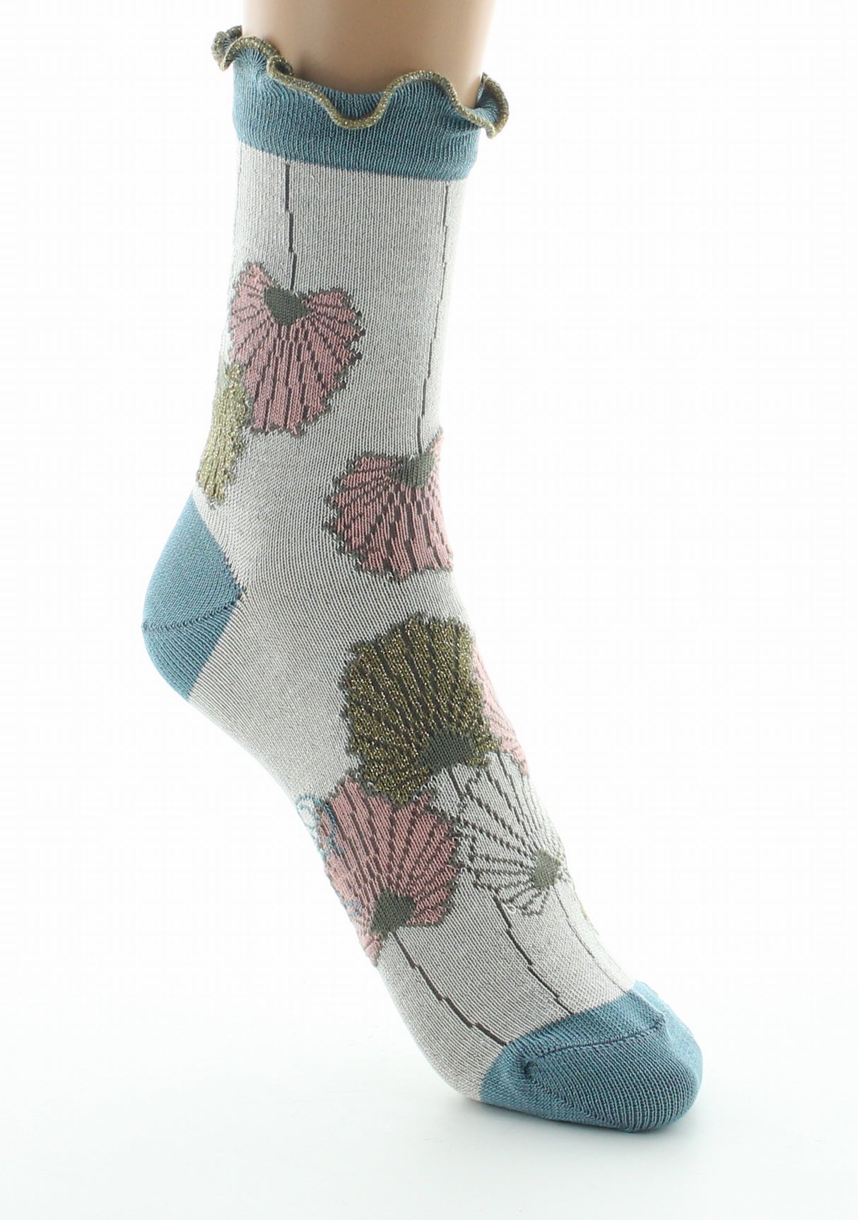 Chaussettes femme fil d'Ecosse Monnaie du Pape IVOIRE