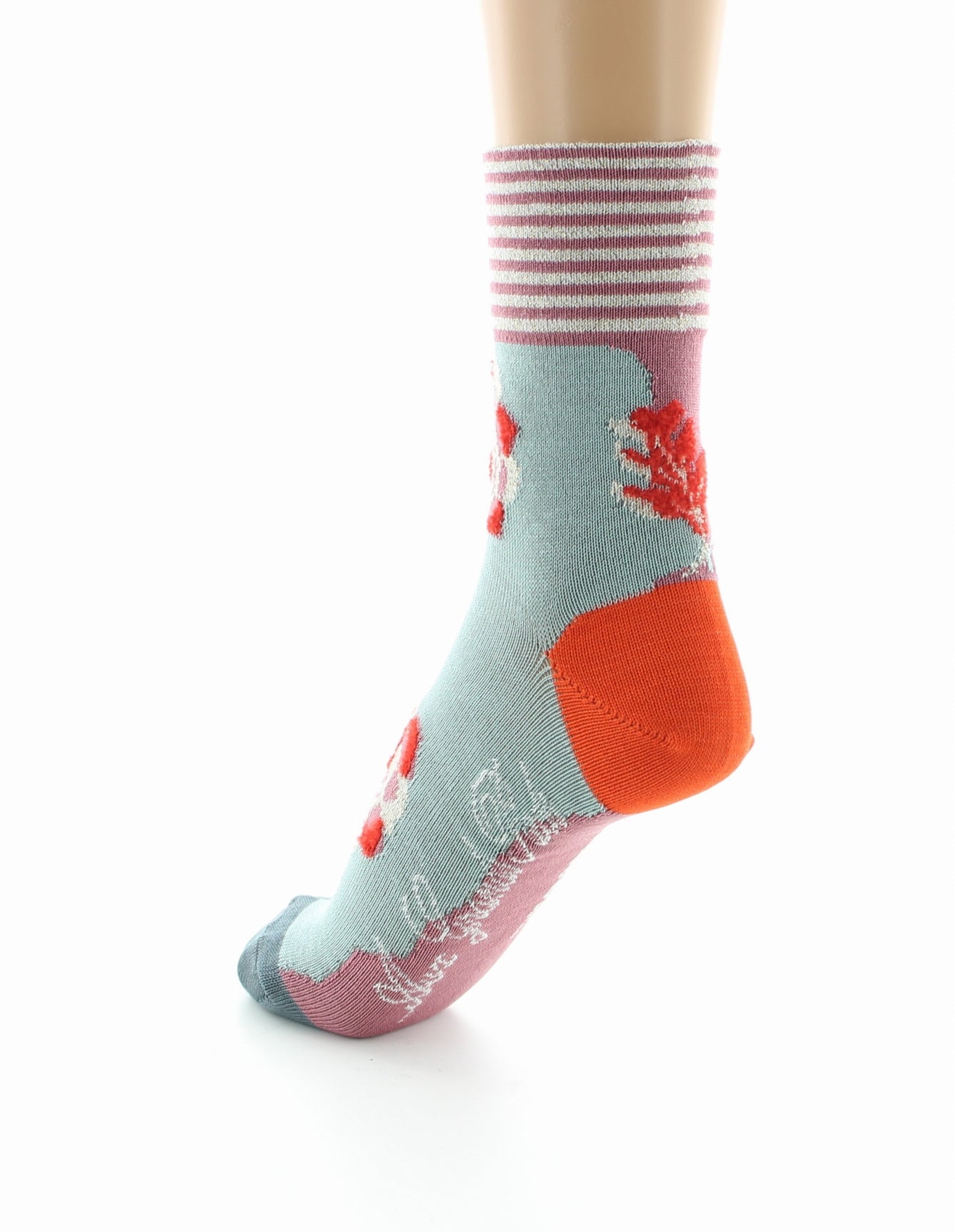 Chaussettes Femme Fleurs Graphiques ROSE POUDRE