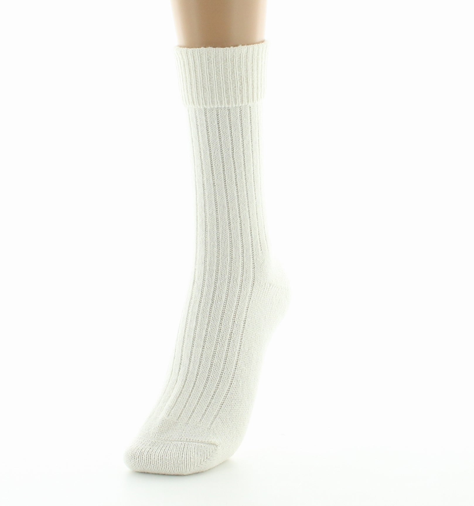 Chaussettes femme laine et acrylique écru ECRU