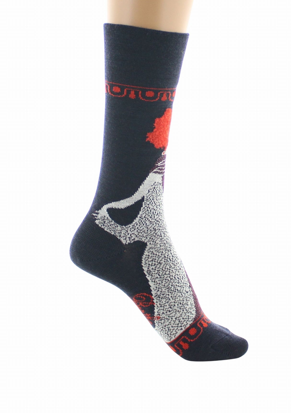 Chaussettes femme laine peignée Berthe La Femme 1900 MARINE