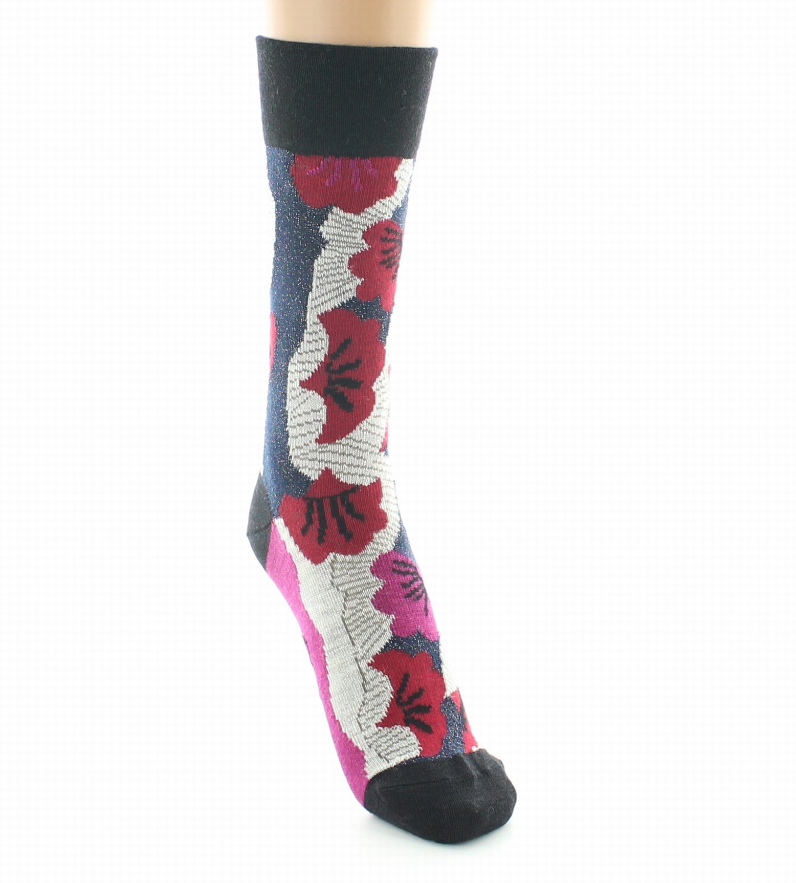 Chaussettes femme laine peignée coquelicot BLEU