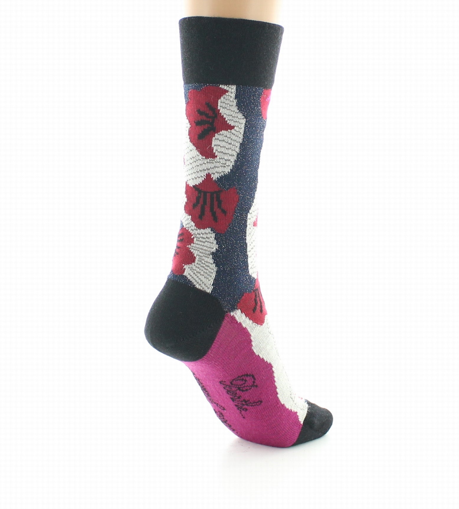 Chaussettes femme laine peignée coquelicot BLEU