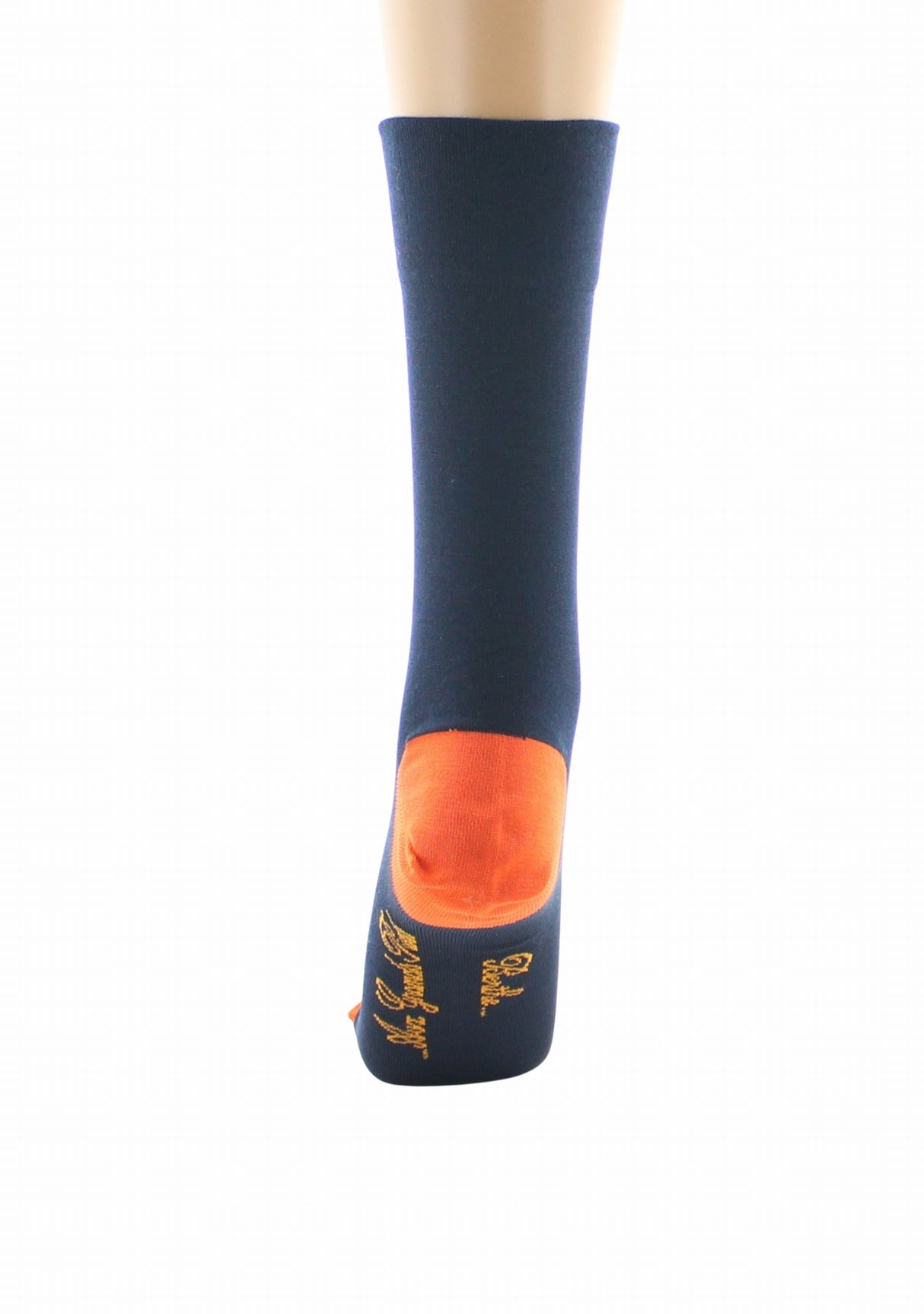 Chaussettes femme soie naturelle Berthe Marine/Orange MARINE/ORANGE