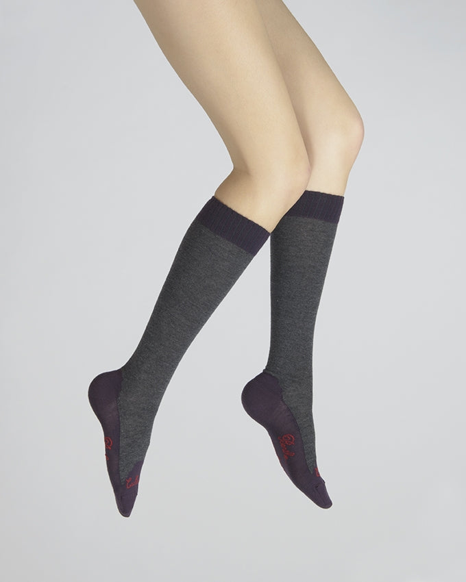 Chaussettes hautes cachemire anthracite ANTHRACITE