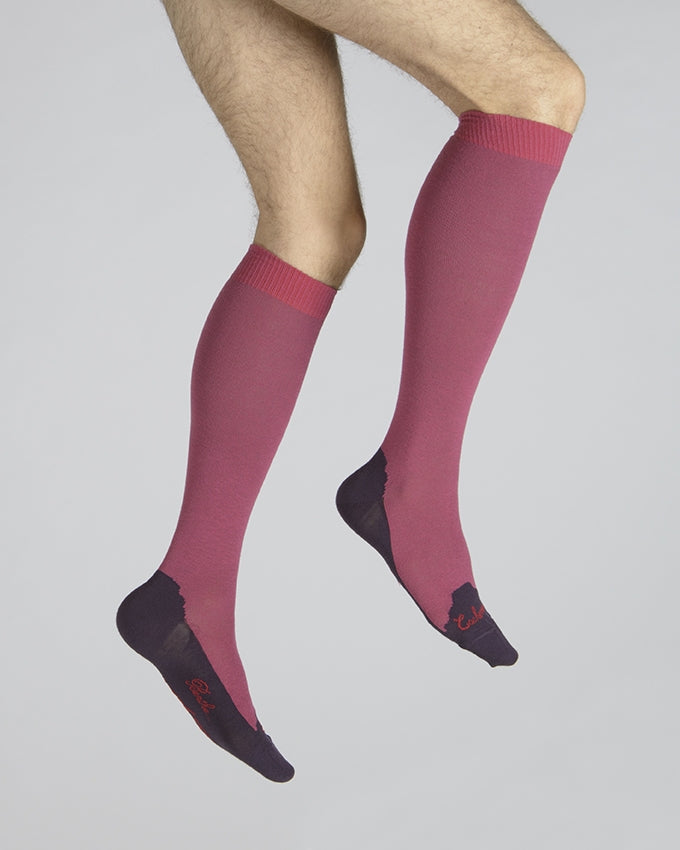 Chaussettes hautes cachemire rose ROSE