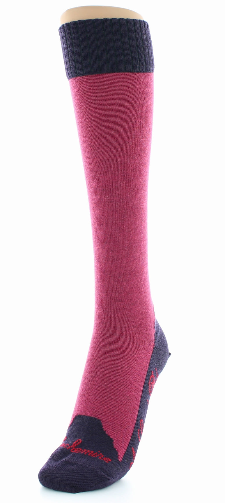 Chaussettes hautes cachemire rose ROSE