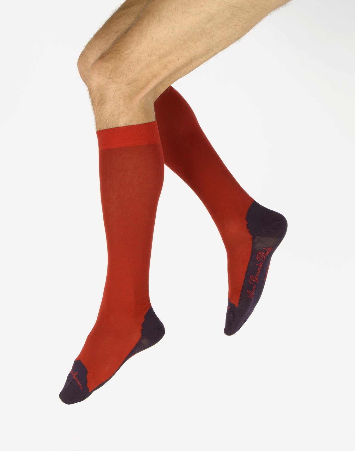 Chaussettes hautes cachemire vulcain ROUGE