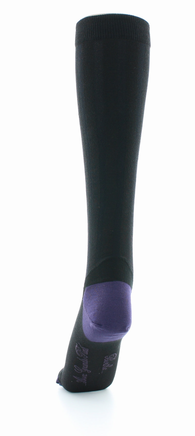 Chaussettes hautes en soie noir-raisin NOIR-RAISIN