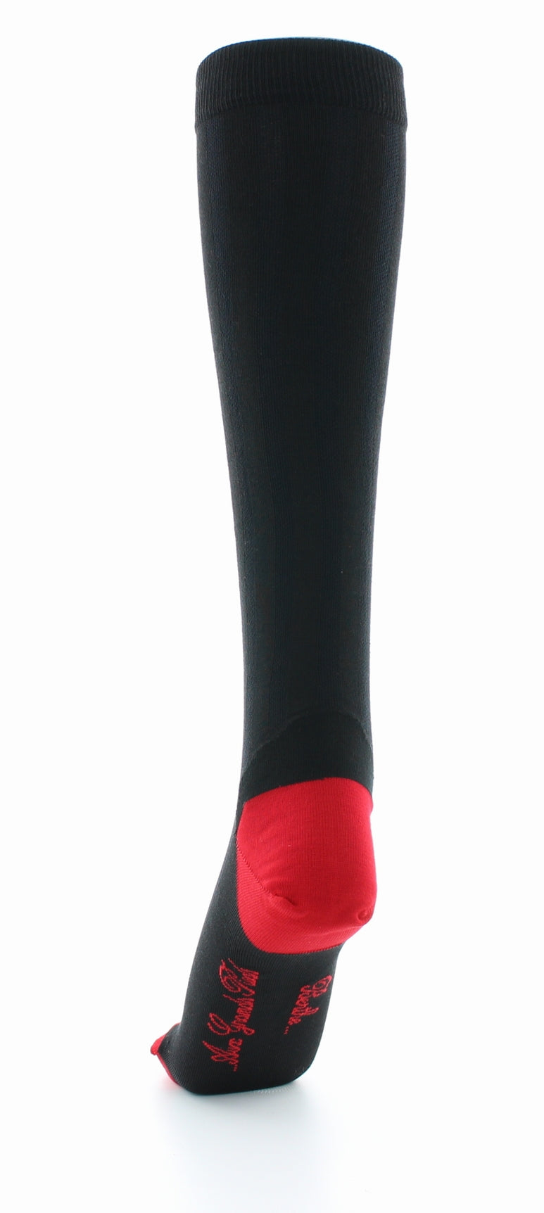 Chaussettes hautes en soie noir-rouge NOIR-ROUGE