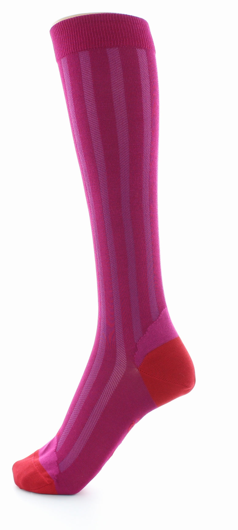 Chaussettes hautes en soie rose ROSE