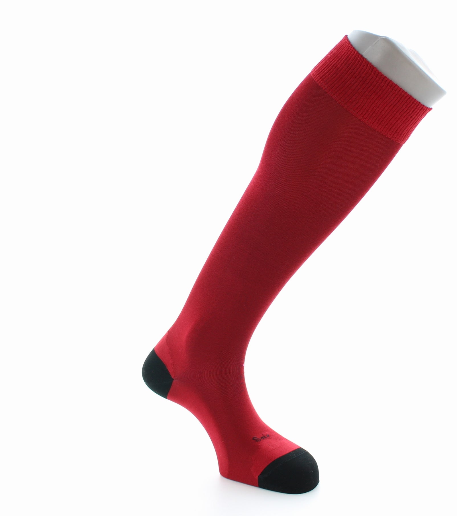 Chaussettes Hautes En Soie Rouge Et Noir Enguerrand ROUGE-NOIR