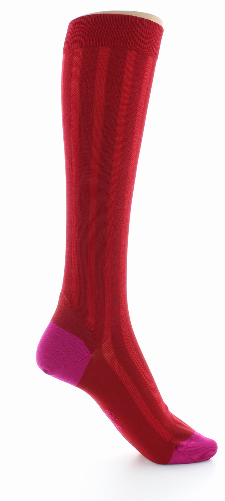 Chaussettes hautes en soie rouge ROUGE