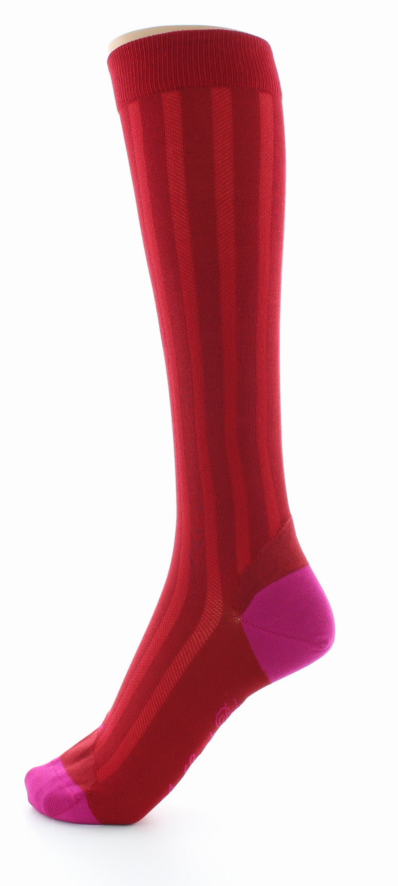 Chaussettes hautes en soie rouge ROUGE