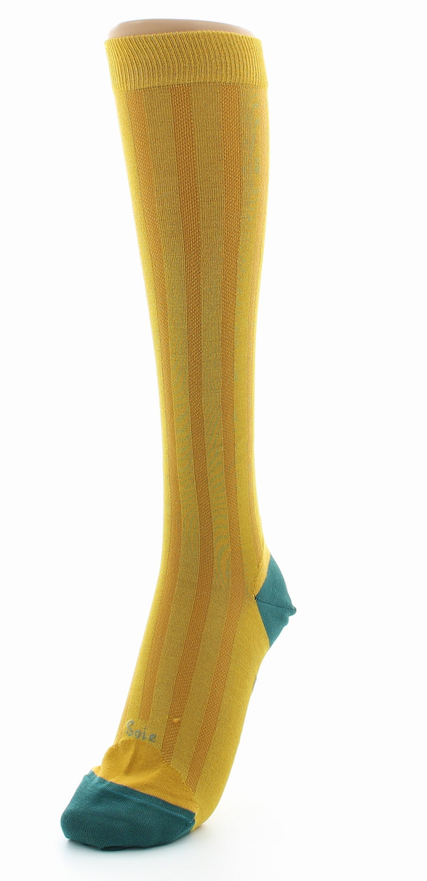 Chaussettes Hautes en Soie Tournesol - Talon et pointe Turquoise TOURNESOL