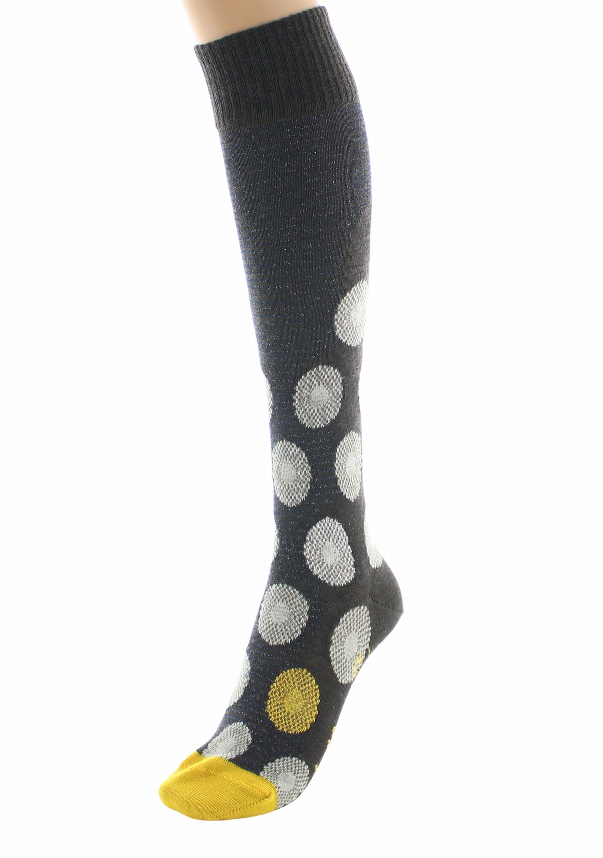Chaussettes hautes femme laine peignée Berthe Fleurs Graphiques CHOCOLAT