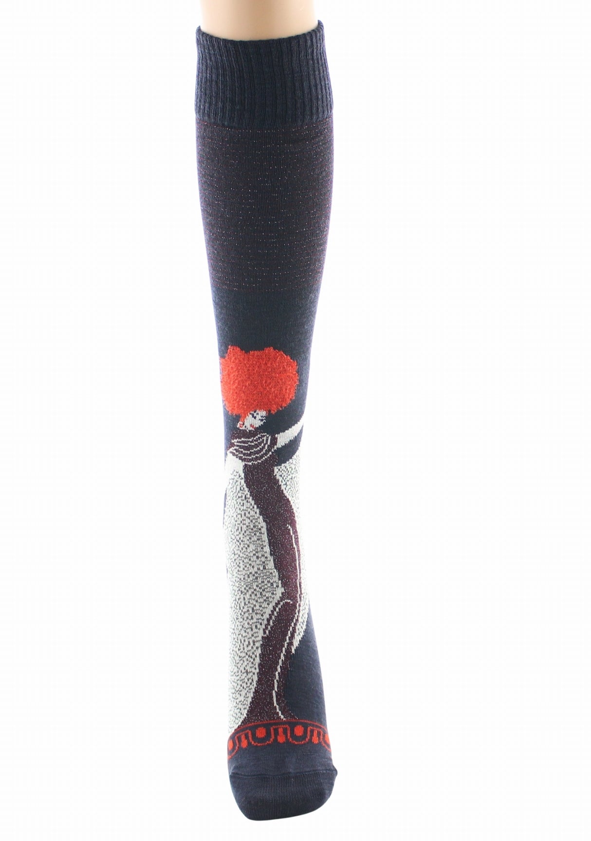 Chaussettes hautes femme laine peignée Berthe La Femme 1900 MARINE