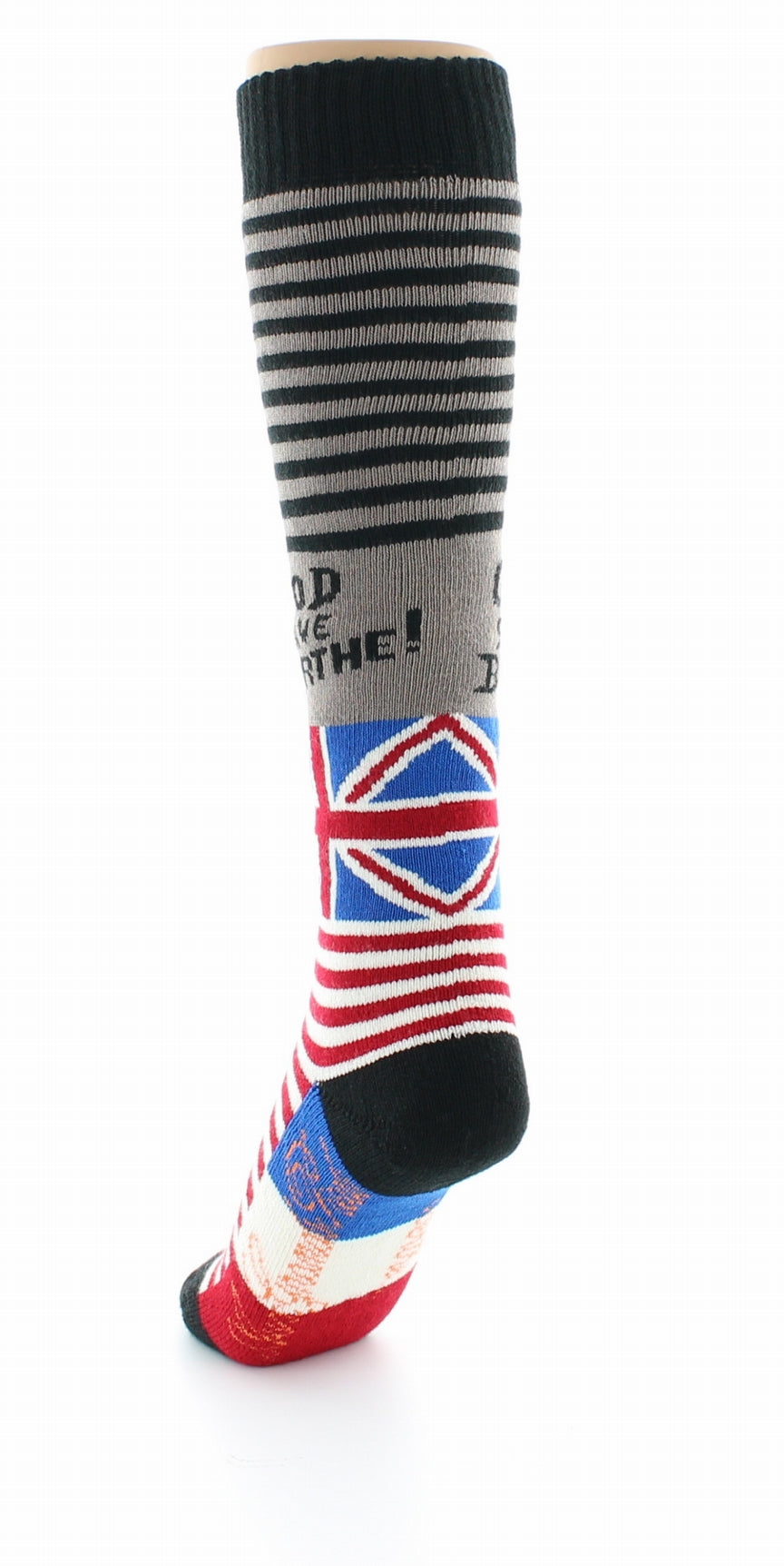 Chaussettes hautes God save Berthe GRIS-NOIR