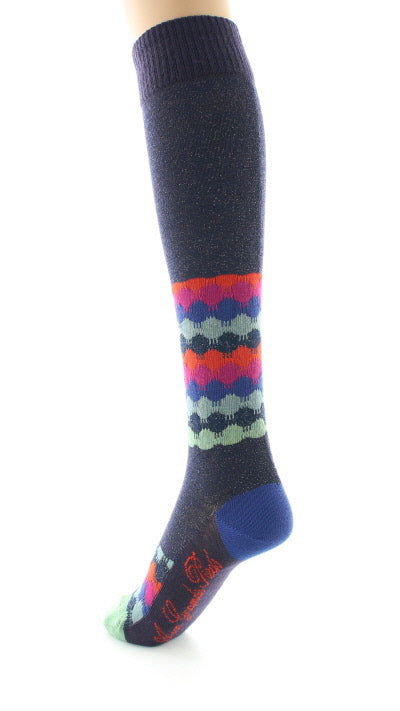 Chaussettes hautes Ondulations Colorées RAISIN