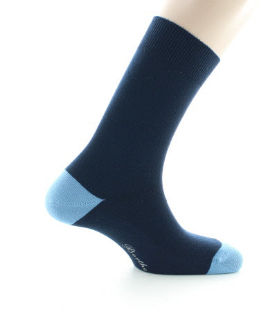 Chaussettes homme en coton marine et bleu BLEU MARINE