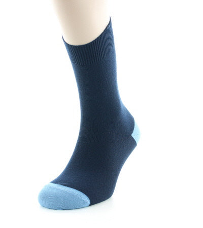 Chaussettes homme en coton marine et bleu BLEU MARINE