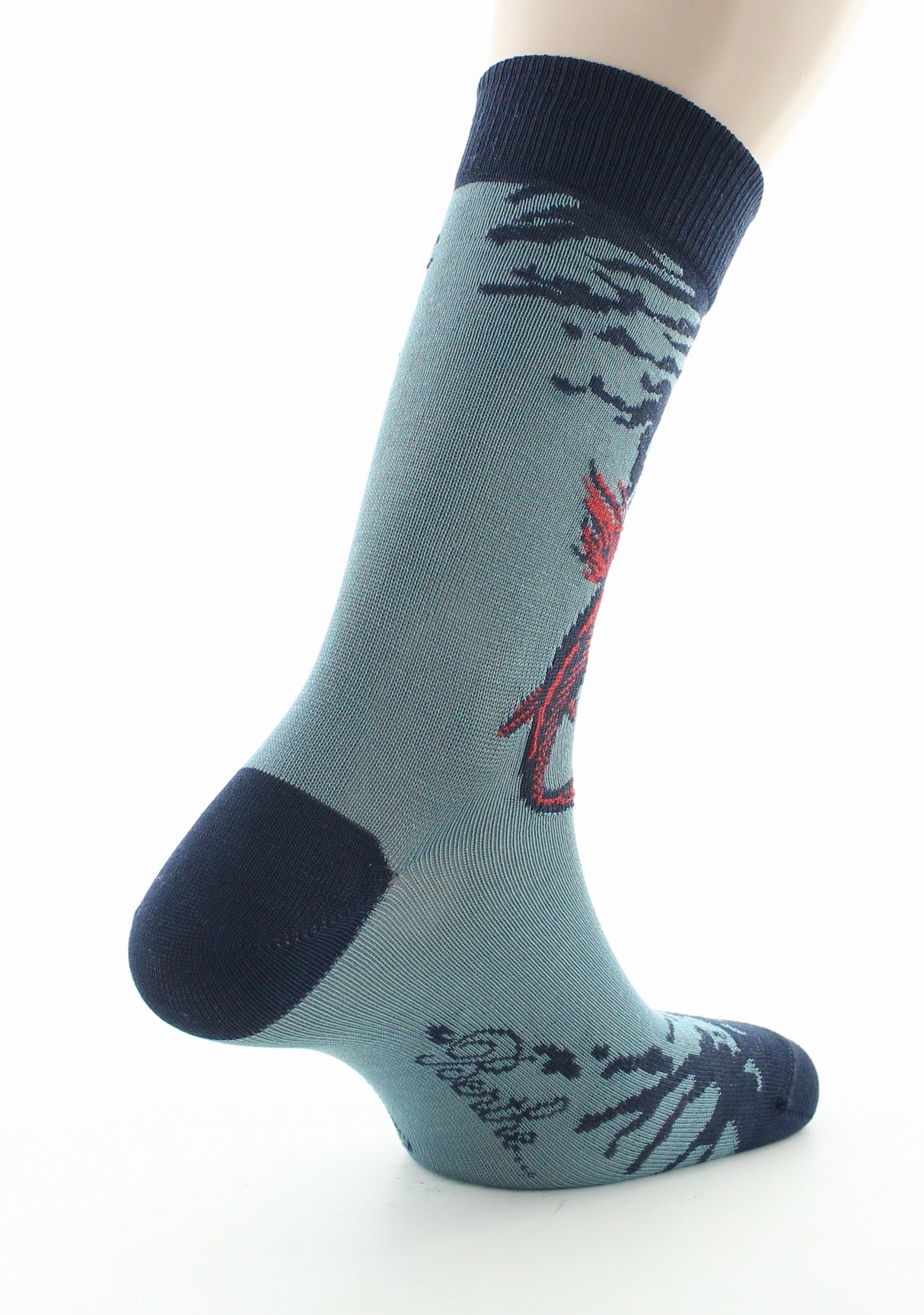 Chaussettes homme fil d'Ecosse Poisson Japonais BLEU